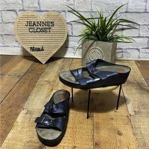 Berkemann sandals metallic blue Germany